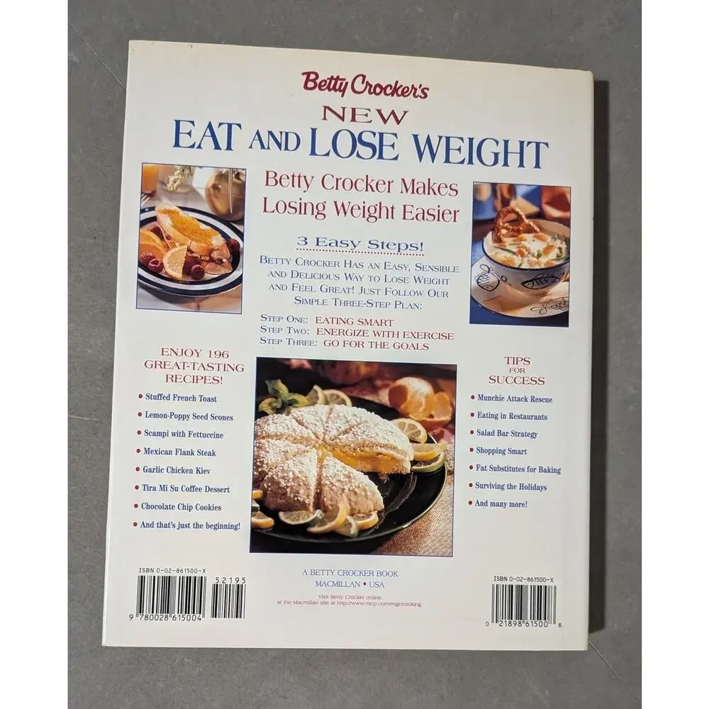 Vintage Betty Crocker's New Eat and Lose Weight Cookbook Hardcover (1996)